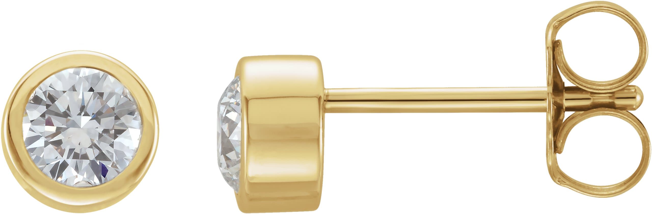 14K Rose 1 CTW Natural Diamond Bezel-Set Earrings