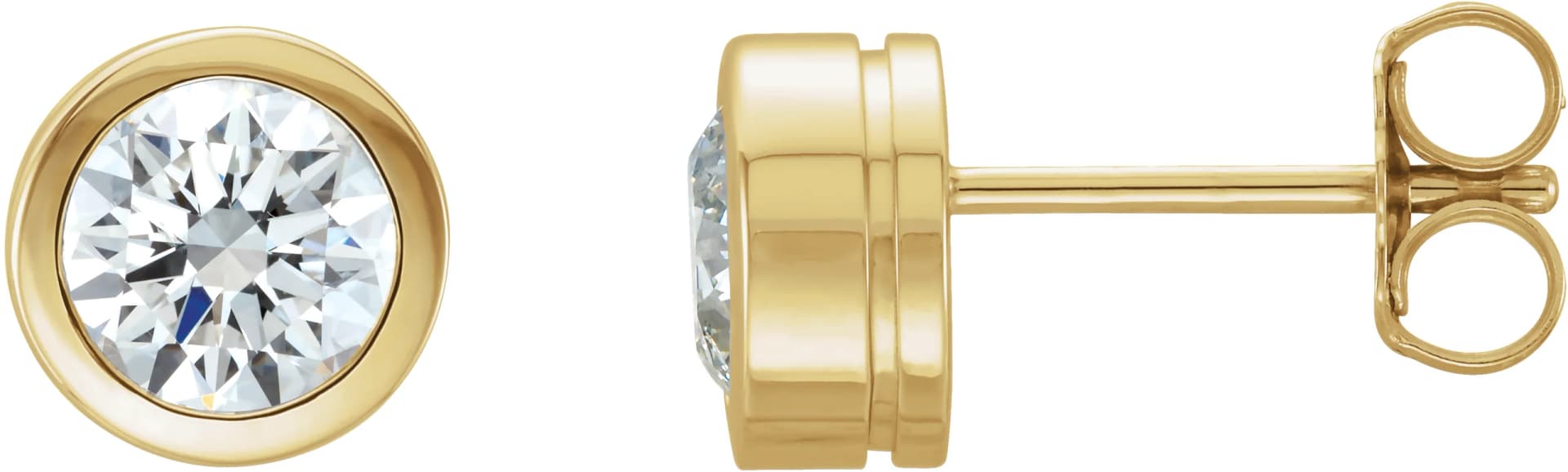 14K Yellow 1/5 CTW Natural Diamond Bezel-Set Earring
