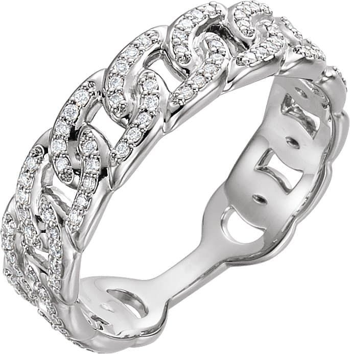 14K Rose 1/4 CTW Natural Diamond Stackable Link Ring