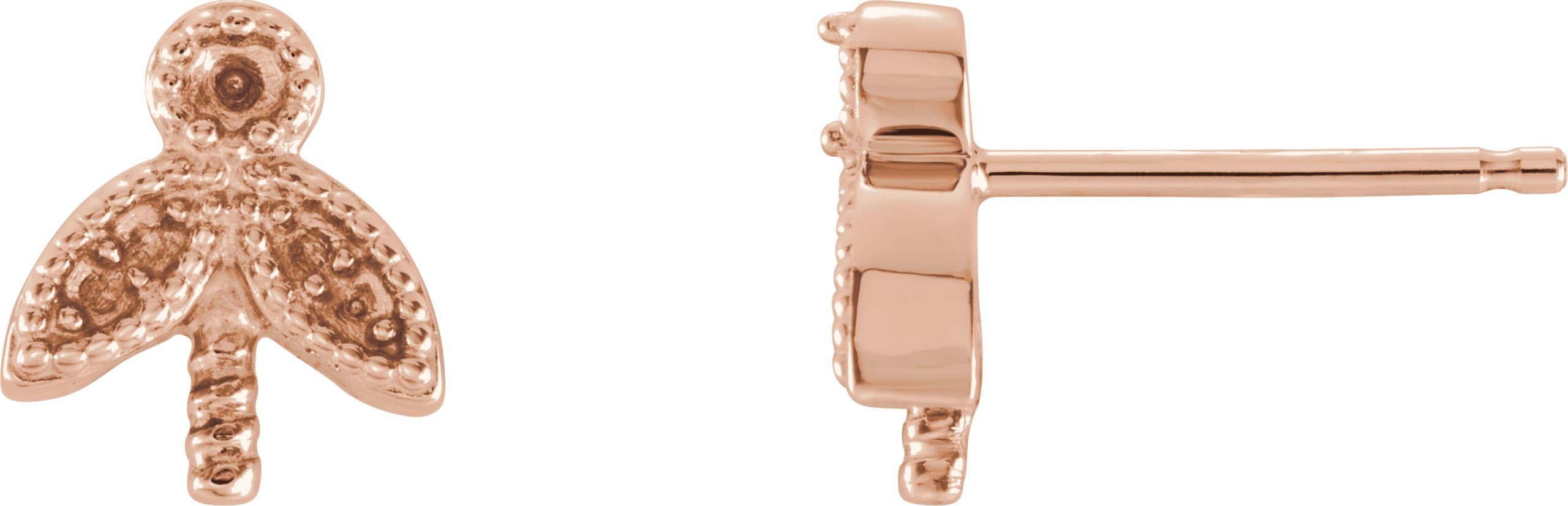 14K Yellow Gold Leaf Earring Mounting for 6 mm Pearl