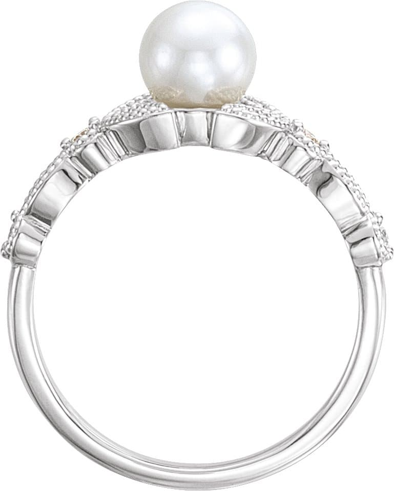 Pearl Leaf Ring view 2