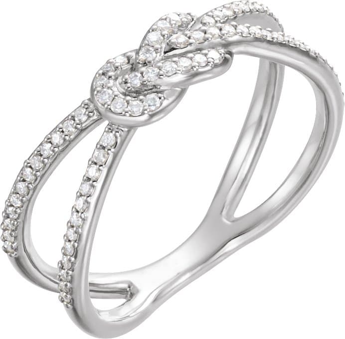 14K Rose 1/5 CTW Natural Diamond Knot Ring