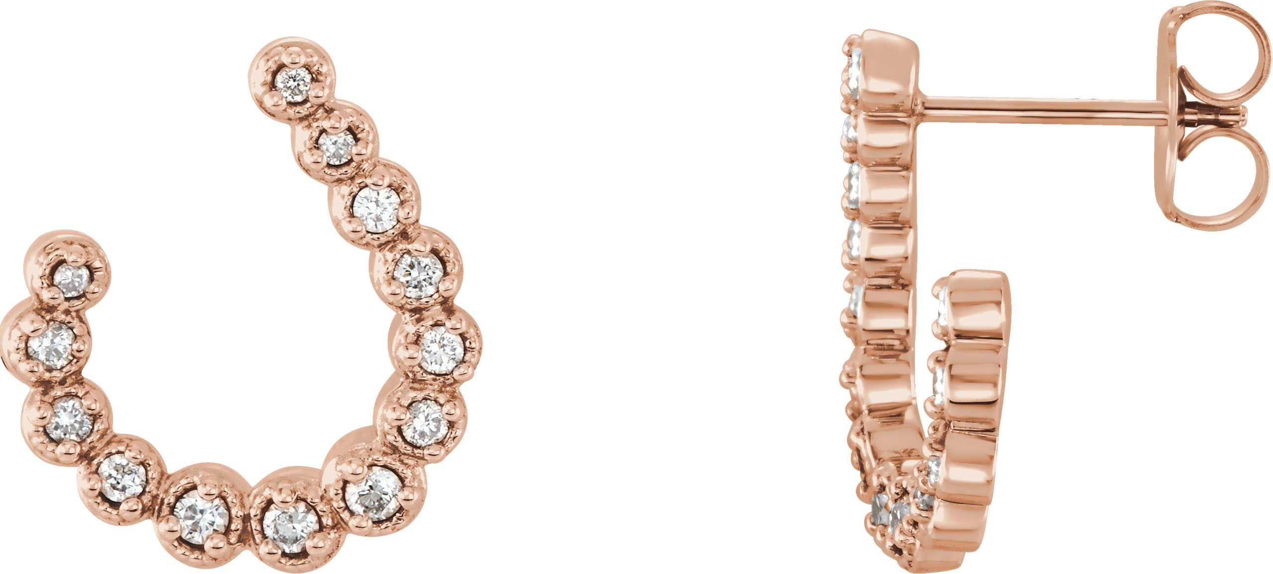 14K Rose 1/4 CTW Natural Diamond Earrings
