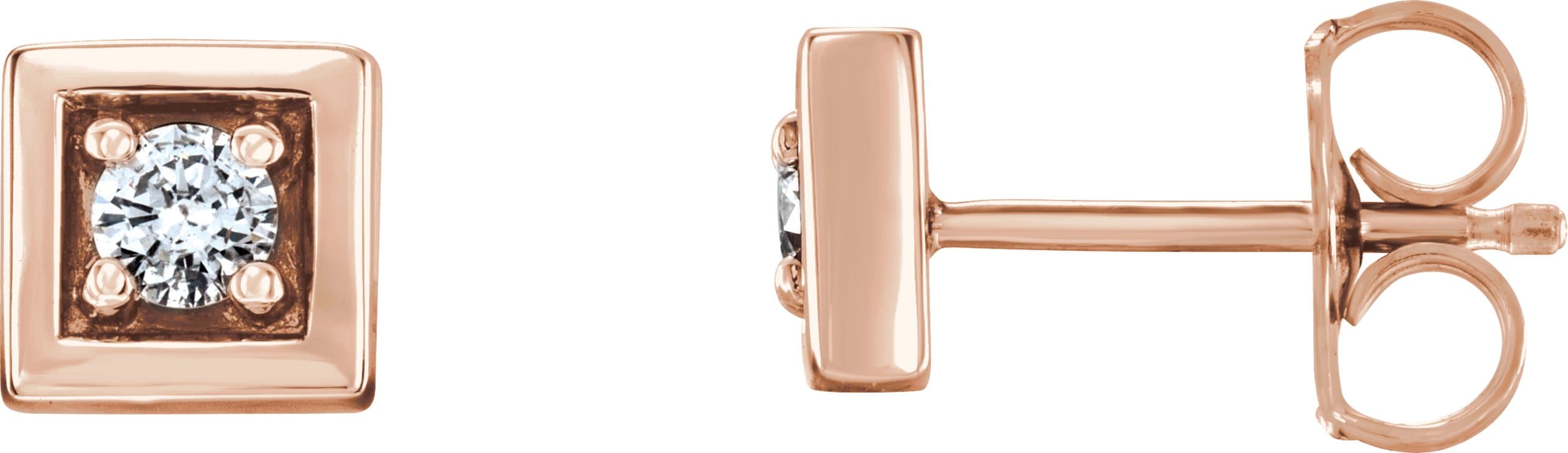 14K Rose 1/8 CTW Natural Diamond Earrings