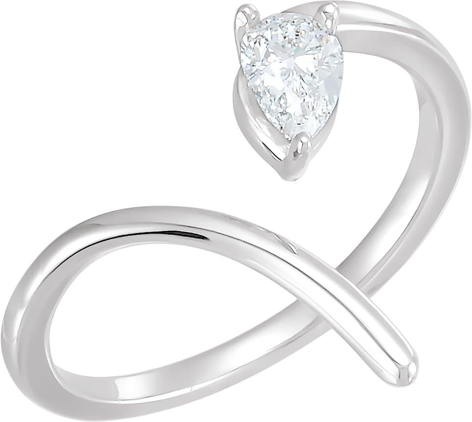 14K Rose 1/3 CT Lab-Grown Diamond Negative Space Ring