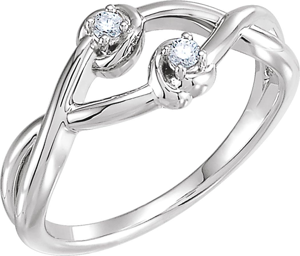 14K Rose .06 CTW Natural Diamond Double Knot Ring