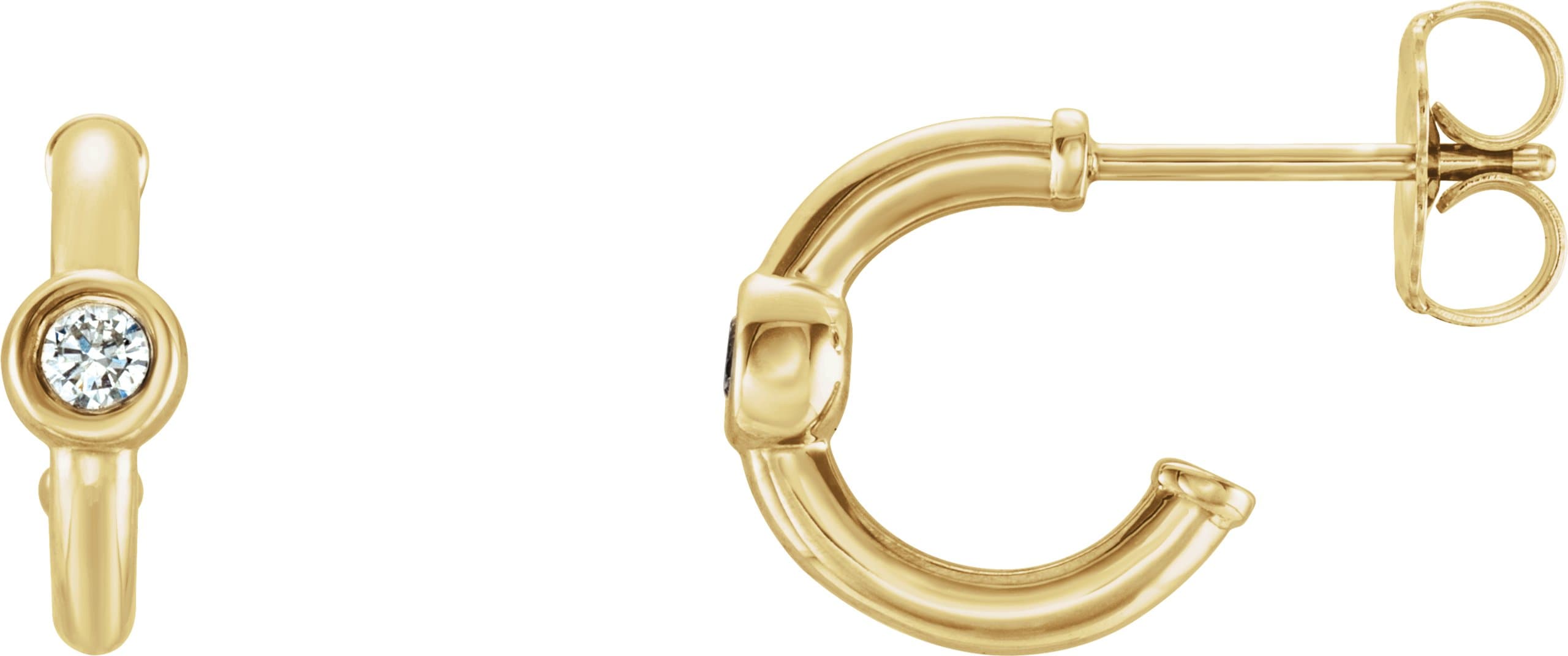 14K Rose Lab-Grown Alexandrite Huggie Hoop Earrings