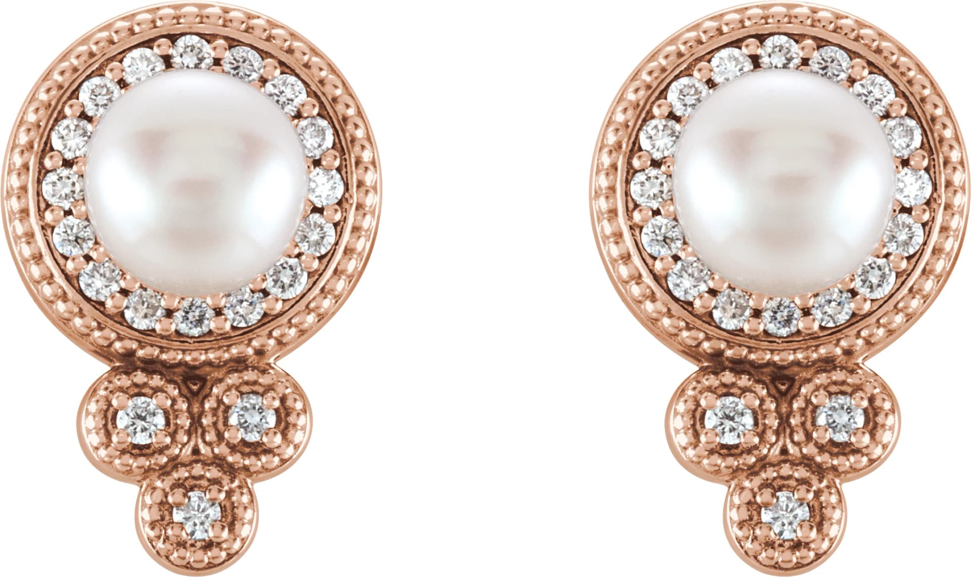 Granulated Pearl Earrings, view 3