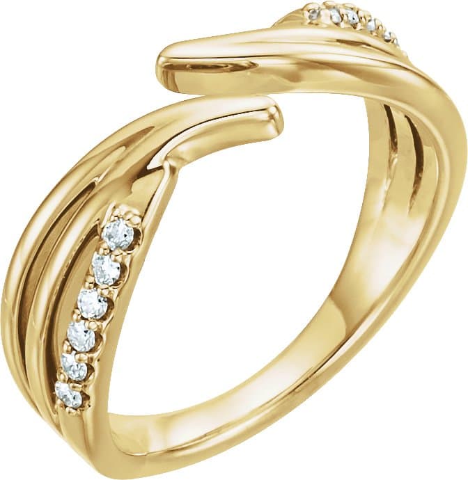 14K Rose 1/8 CTW Natural Diamond Bypass Ring