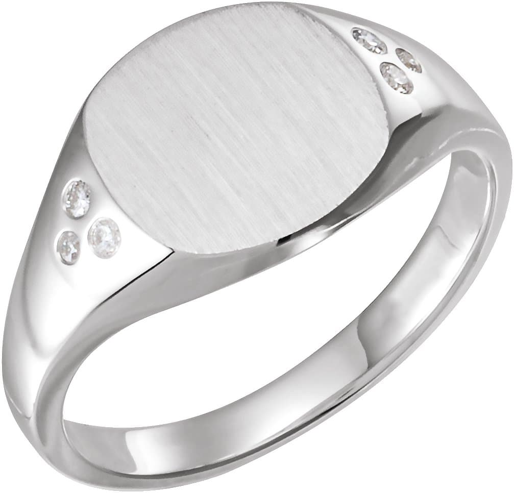 14K Rose .05 CTW Natural Diamond Square Signet Ring