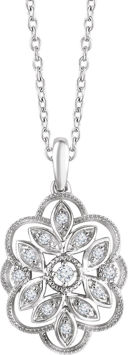 14K White 1/6 CTW Natural Diamond 16-18 Necklace