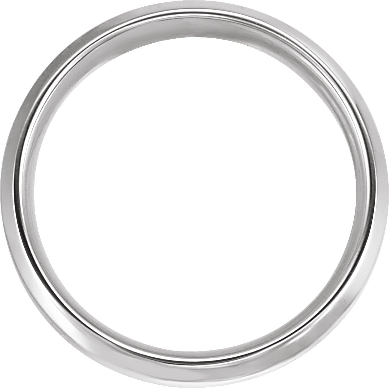 14K White/Yellow 6 mm Beveled-Edge Inlay Comfort-Fit Flat Band Size 10 view 2