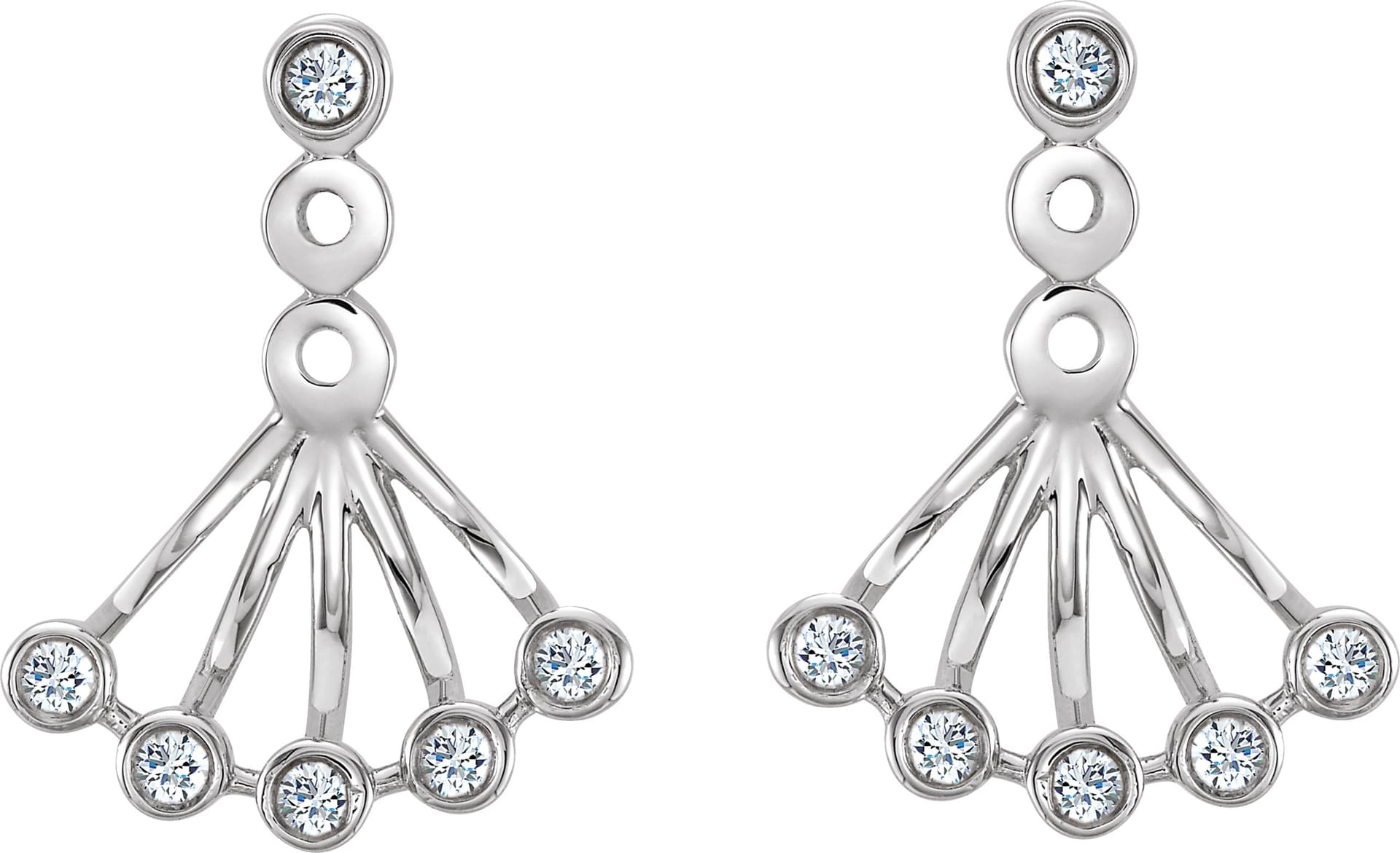 Bezel-Set Fan Earrings view 2