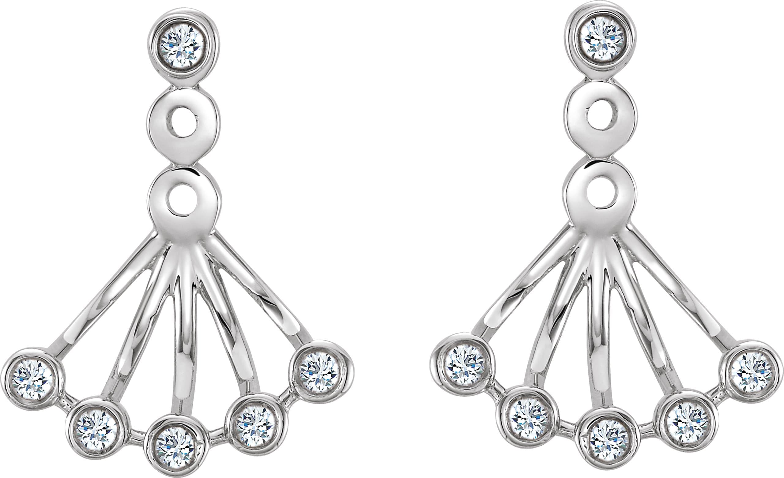 Bezel-Set Fan Earrings view 2