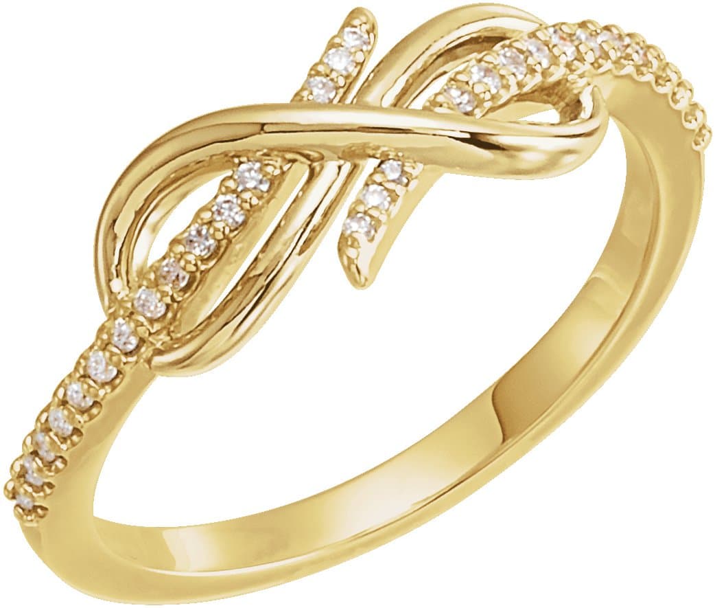 14K Rose 1/10 CTW Natural Diamond Infinity-Inspired Ring
