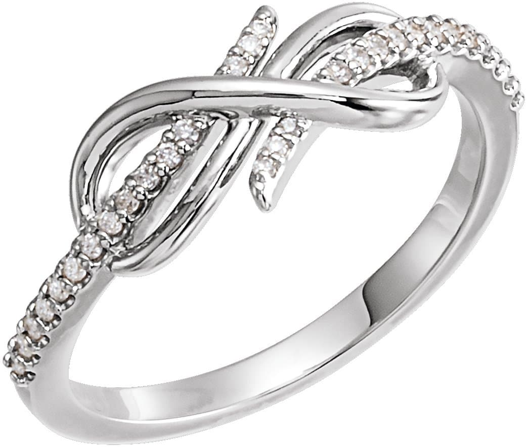 14K Rose 1/10 CTW Natural Diamond Infinity-Inspired Ring