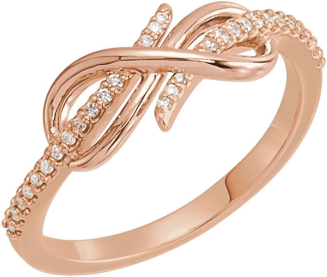 14K Rose 1/10 CTW Natural Diamond Infinity-Inspired Ring