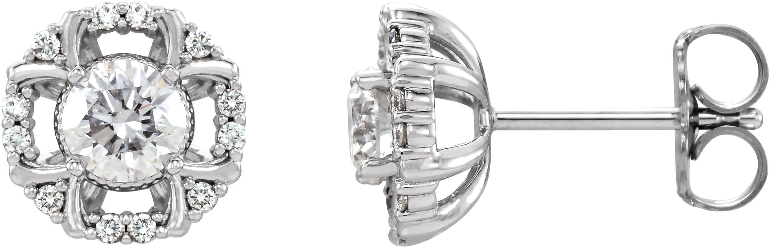 14K Rose 5/8 CTW Natural Diamond Earrings