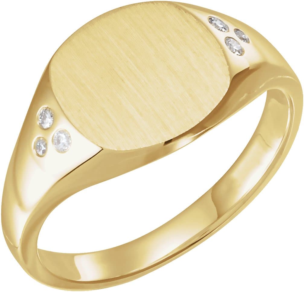 14K Rose .05 CTW Natural Diamond Square Signet Ring