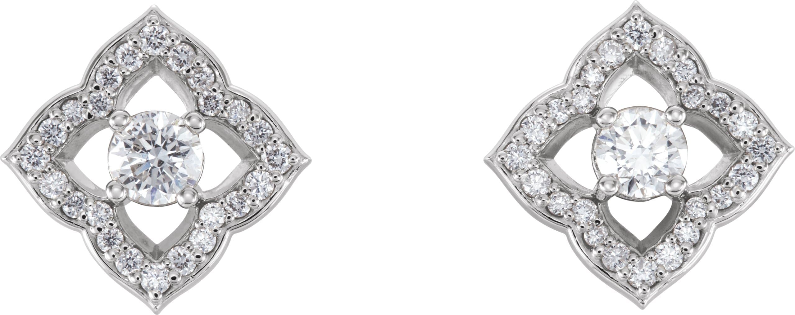 Halo-Style Clover Earrings view 2