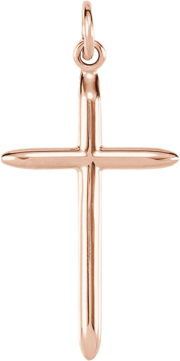 14K Rose 25.7x14 mm Cross Pendant