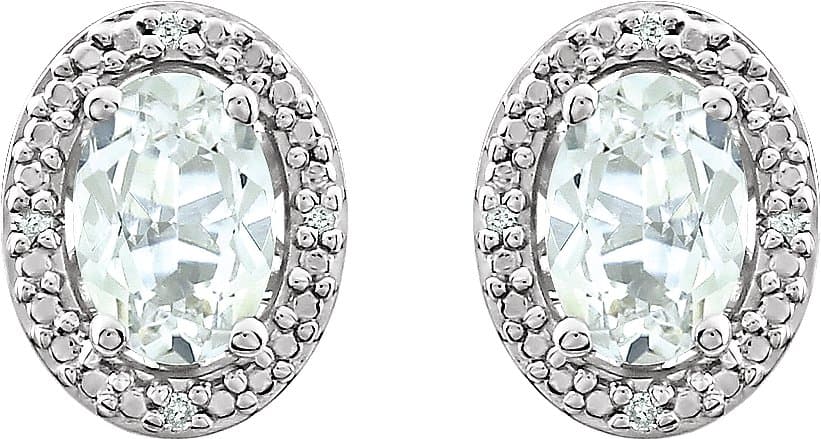 Oval 4-Prong Halo-Style Earrings view 2