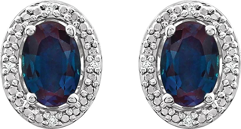 Oval 4-Prong Halo-Style Earrings, view 3