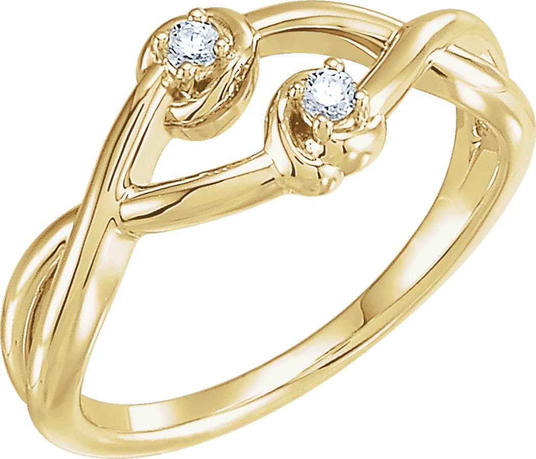 14K Rose .06 CTW Natural Diamond Double Knot Ring