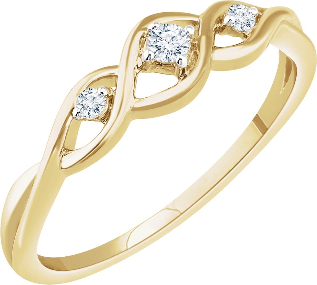 14K White .08 CTW Natural Diamond Freeform Ring