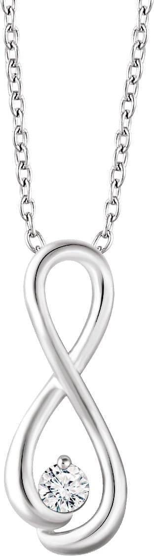 14K White 1/6 CTW Natural Diamond Infinity-Inspired 16-18 Necklace