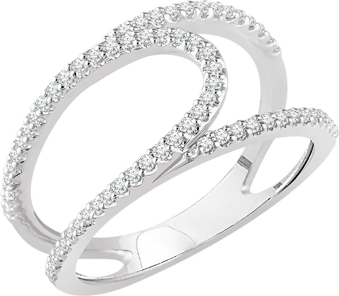 14K White 1/3 CTW Natural Diamond Negative Space Ring
