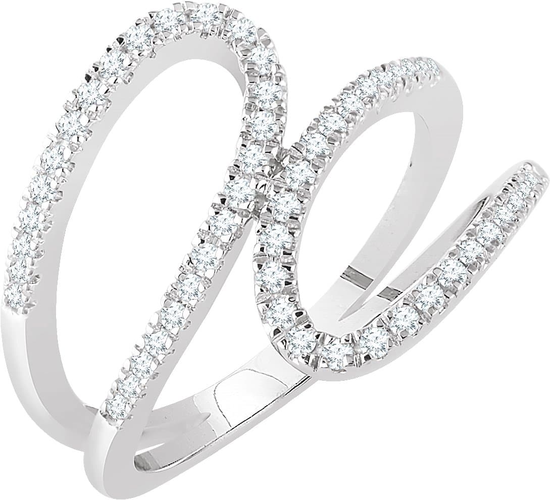14K White 1/3 CTW Natural Diamond Freeform Ring