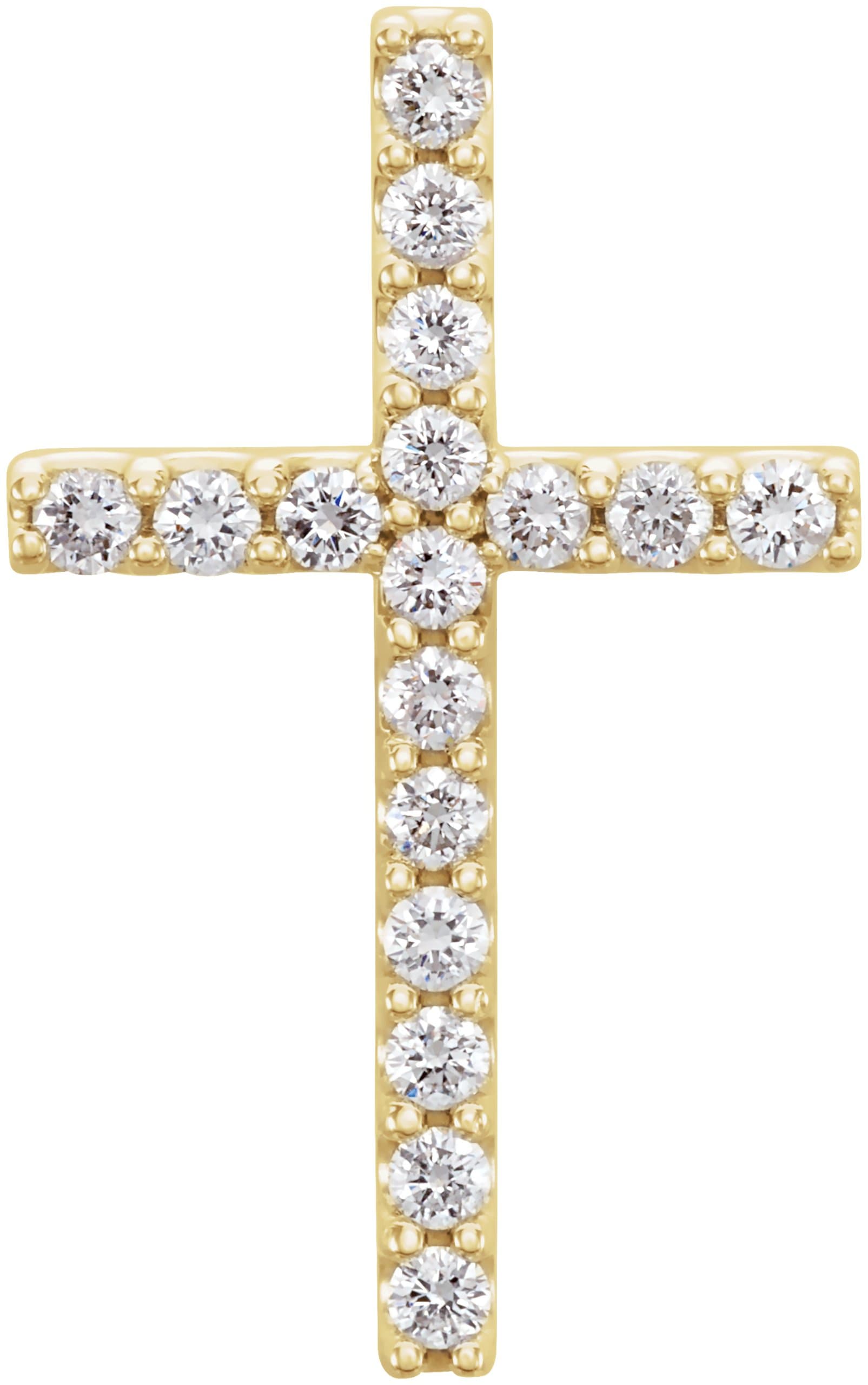 14K White Gold 1/4 CTW Natural Diamond Petite Cross Pendant