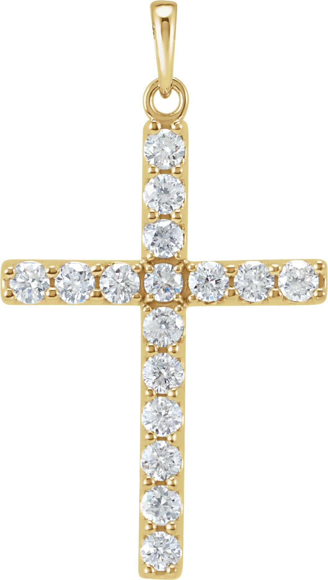 14K Rose Gold 3/4 CTW Natural Diamond Cross Pendant