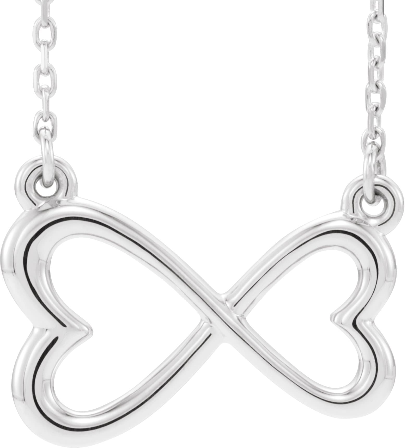 14K Rose Infinity-Inspired Heart 16-18 Necklace