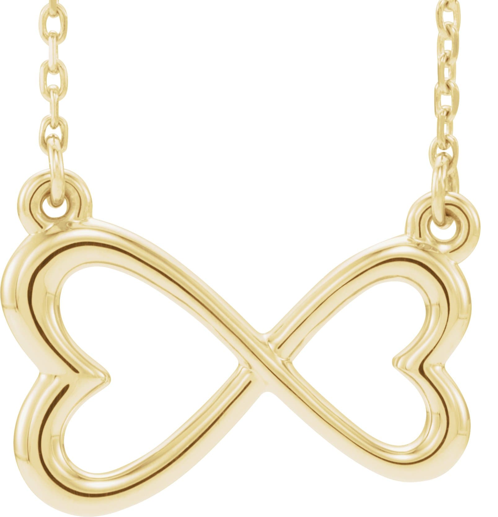14K Rose Infinity-Inspired Heart 16-18 Necklace