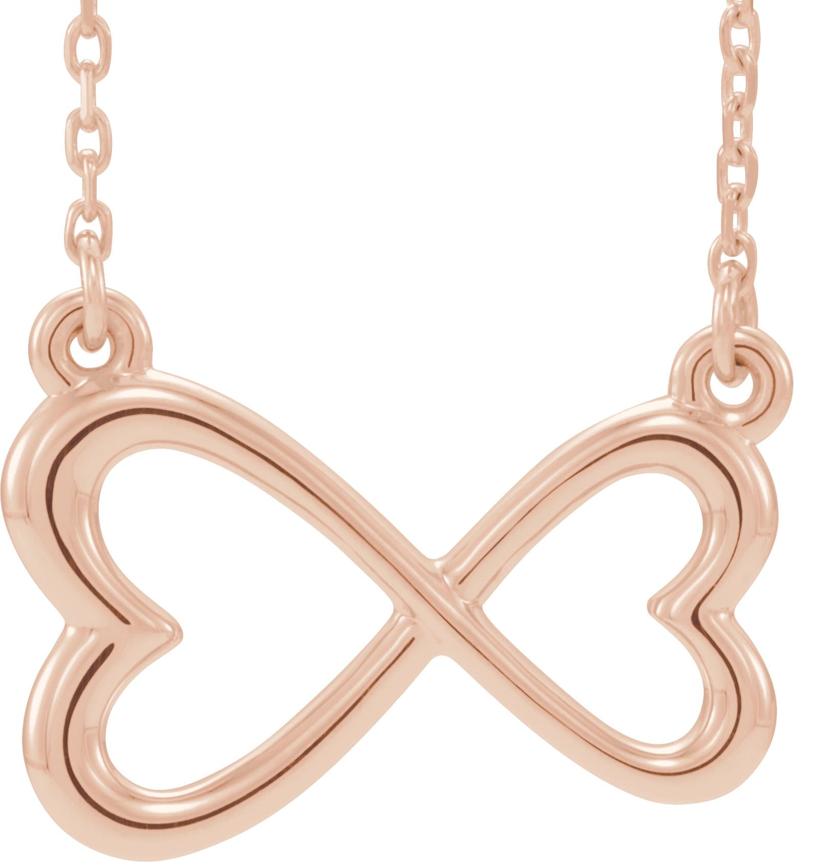 14K Rose Infinity-Inspired Heart 16-18 Necklace