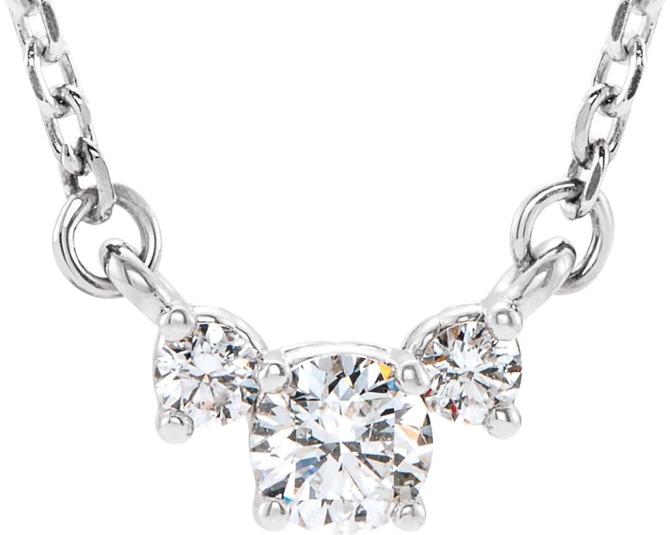 14K White 1/3 CTW Natural Diamond 16-18 Necklace