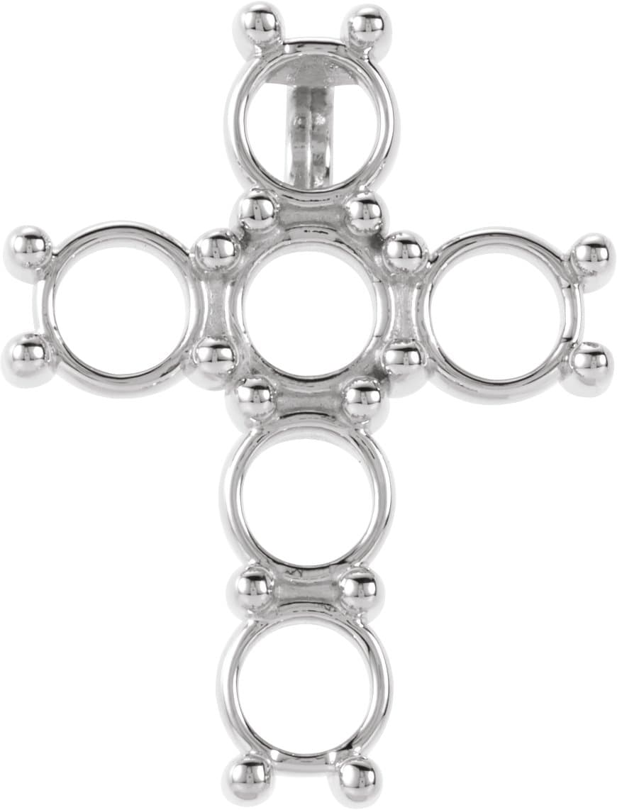 14K White Gold 1/2 CTW Natural Diamond Cross Pendant