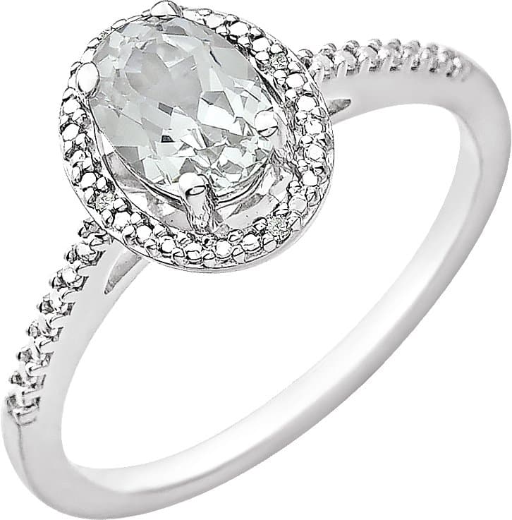 Sterling Silver Lab-Grown Alexandrite & .01 CTW Natural Diamond Ring
