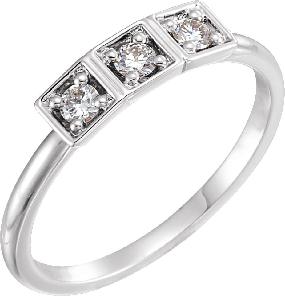 14K Rose 1/5 CTW Natural Diamond Stackable Ring