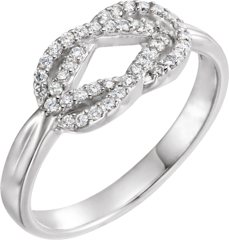 Sterling Silver 1/5 CTW Natural Diamond Knot Ring
