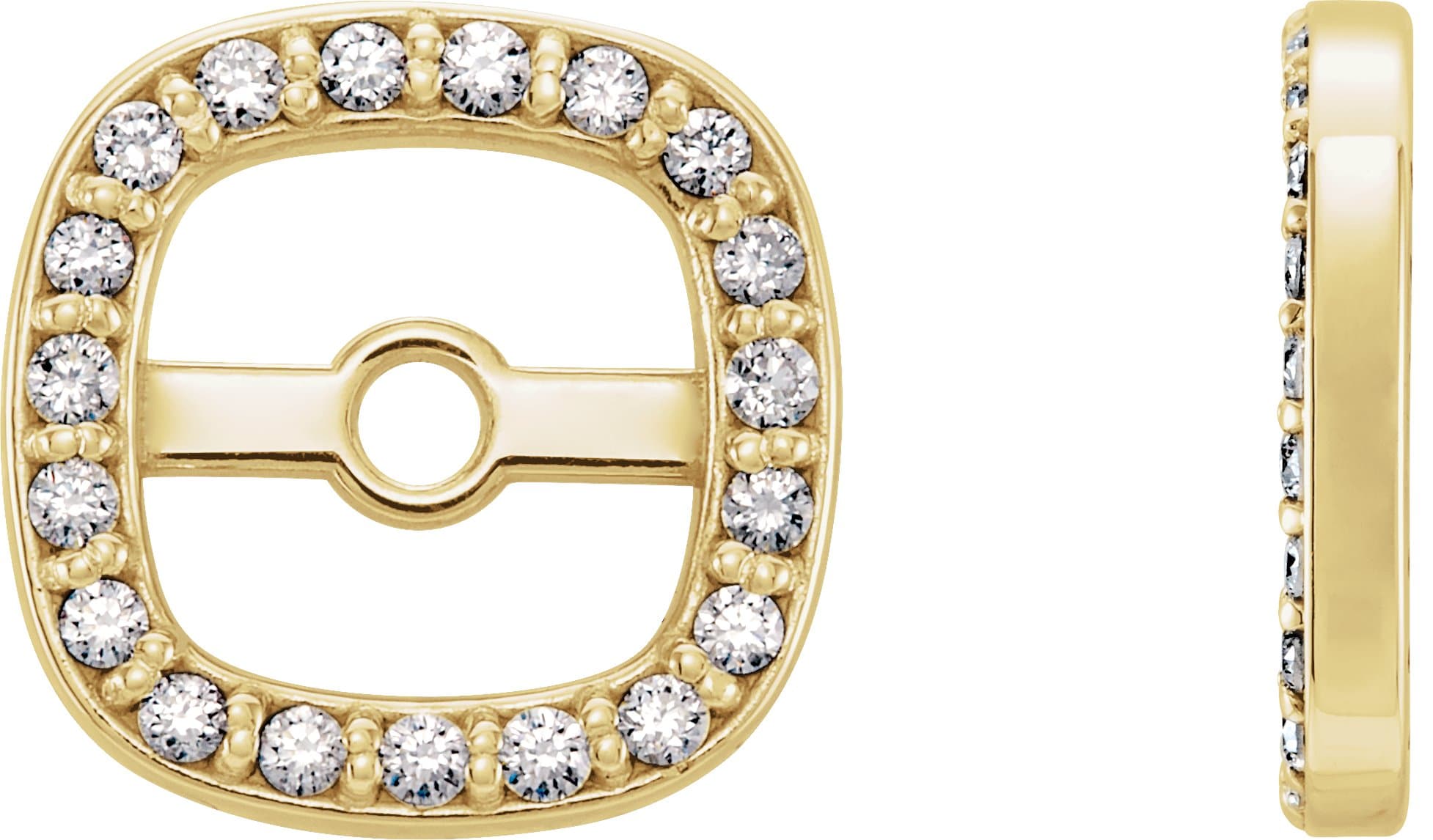 14K Rose .08 CTW Natural Diamond Halo-Style Earring Jackets