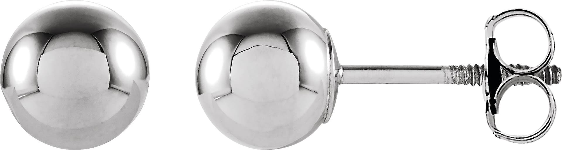 14K White 5 mm Ball Stud Earrings