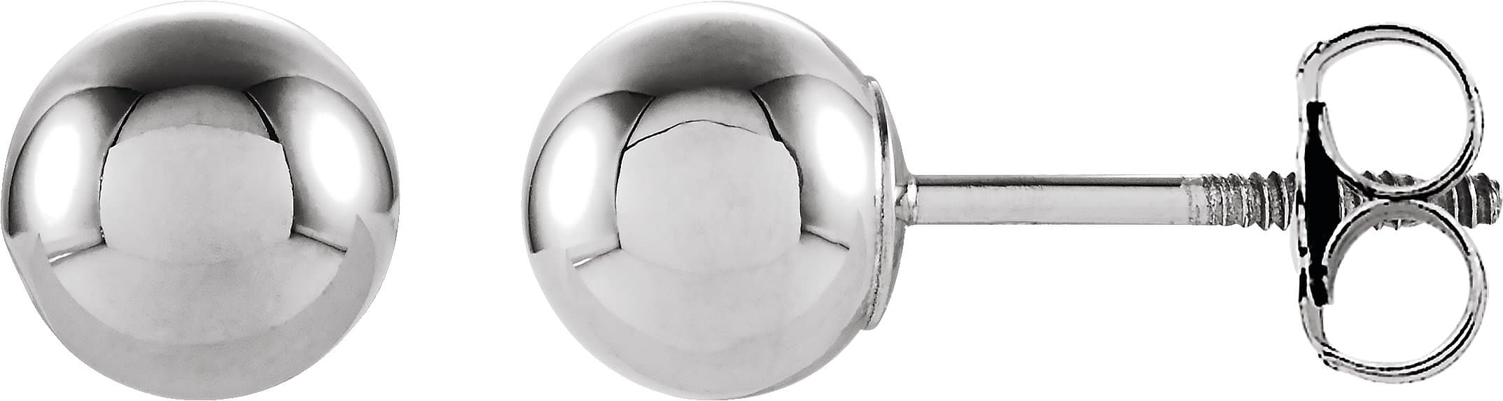 14K White 5 mm Ball Stud Earrings