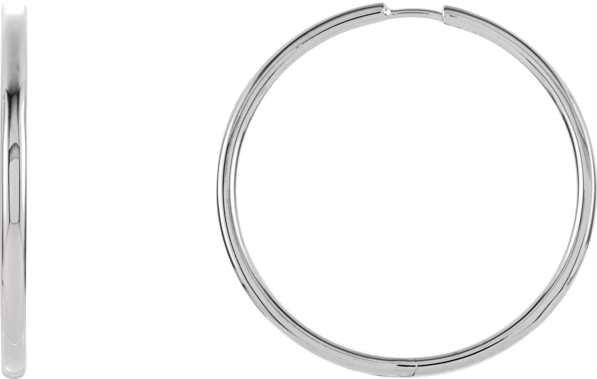14K Rose Hinged 15 mm Hoop Earrings