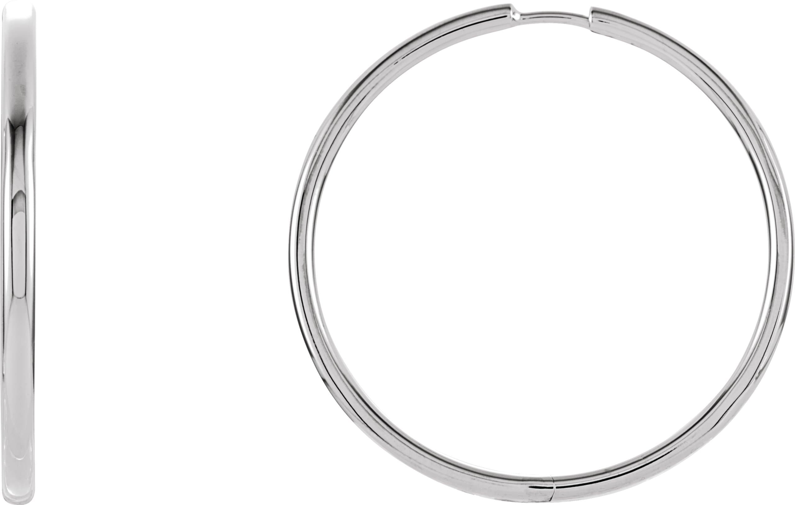 14K Rose Hinged 15 mm Hoop Earrings