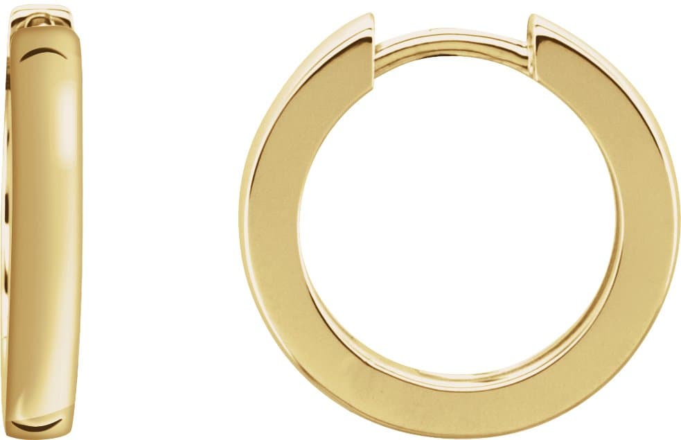 14K Rose Hinged 12 mm Hoop Earrings