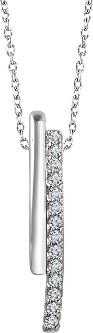 14K Rose 1/5 CTW Natural Diamond Bar 16-18 Necklace