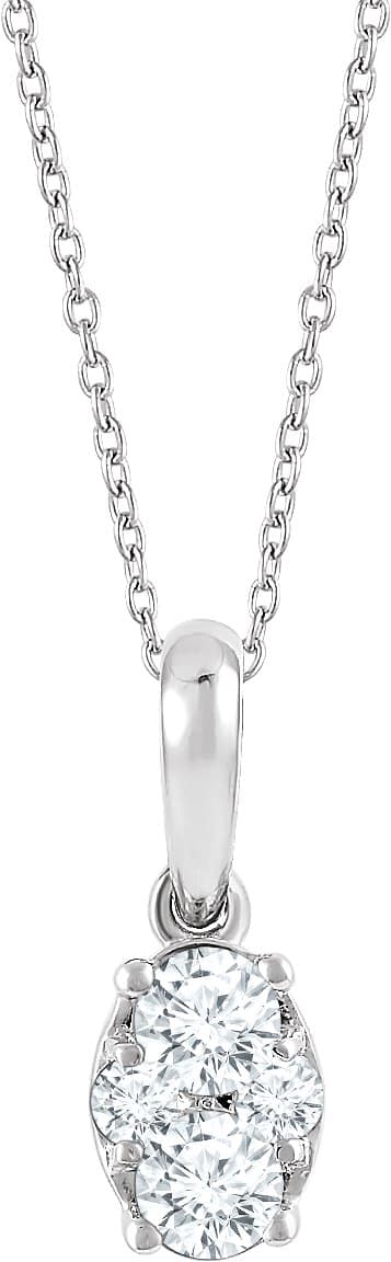 14K White 1/3 CTW Natural Diamond 16-18 Necklace